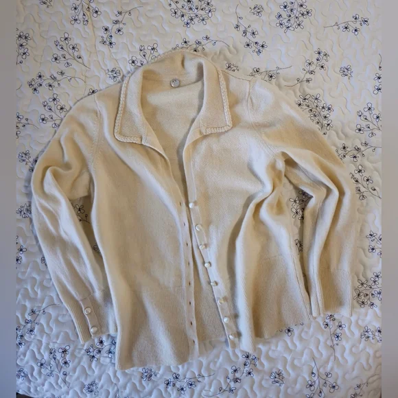 Margaret O'Leary 100% Cashmere Cardigan Size M - Picture 6 of 8